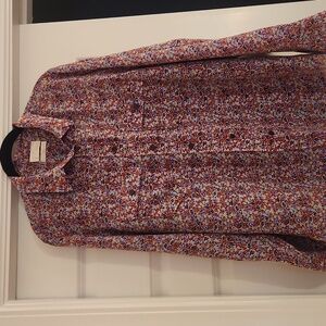 J. Crew - Liberty of London Red and Blue Floral Women's Blouse